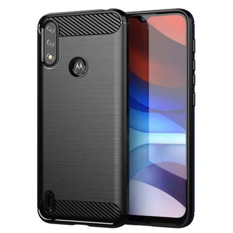 Carbon Case elastyczne etui pokrowiec Motorola Moto E7i Power czarny Carbon Case elastyczne etui pokrowiec Motorola Moto E7i Power czarny