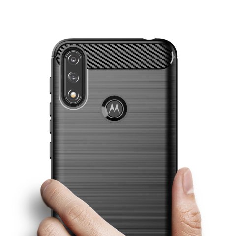Carbon Case elastyczne etui pokrowiec Motorola Moto E7i Power czarny Carbon Case elastyczne etui pokrowiec Motorola Moto E7i Power czarny