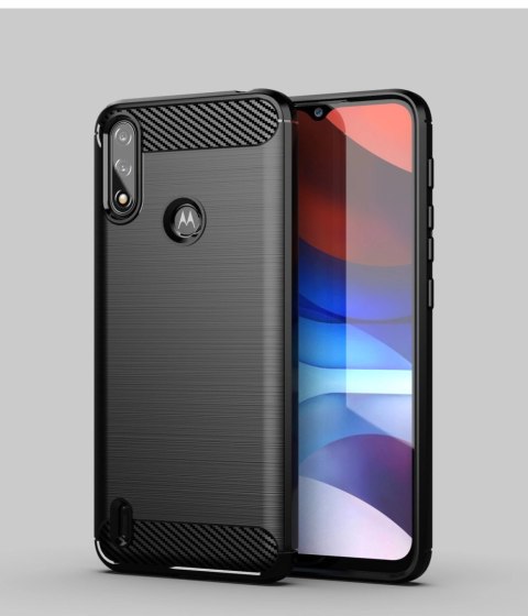 Carbon Case elastyczne etui pokrowiec Motorola Moto E7i Power czarny Carbon Case elastyczne etui pokrowiec Motorola Moto E7i Power czarny