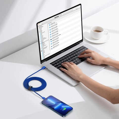Kabel Baseus CAJY000303 Lightning - USB-C PD 20W 480Mb/s 2m - niebieski Kabel Baseus CAJY000303 Lightning - USB-C PD 20W 480Mb/s 2m - niebieski