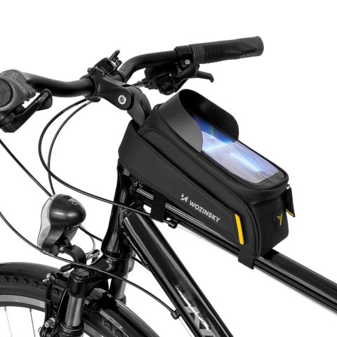 Wozinsky torba rowerowa na ramę z etui na telefon 1l czarny (WBB25BK) Wozinsky torba rowerowa na ramę z etui na telefon 1l czarny (WBB25BK)