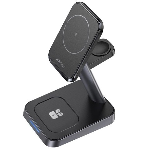 Acefast bezprzewodowa ładowarka Qi 15W do iPhone (z MagSafe), Apple Watch i Apple AirPods stojak podstawka uchwyt magnetyczny cz Acefast bezprzewodowa ładowarka Qi 15W do iPhone (z MagSafe), Apple Watch i Apple AirPods stojak podstawka uchwyt magnetyczny cz