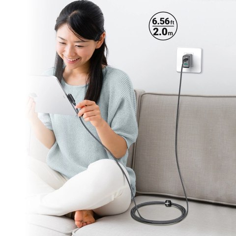 Kabel Acefast C5-03 Black USB-C - USB-C PD QC 100W 5A 480Mb/s 2m - czarny