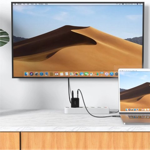 Ładowarka GaN Acefast A17 65W USB-C / USB-A, adapter HDMI 4K 60Hz (zestaw z kablem) - czarna Ładowarka GaN Acefast A17 65W USB-C / USB-A, adapter HDMI 4K 60Hz (zestaw z kablem) - czarna