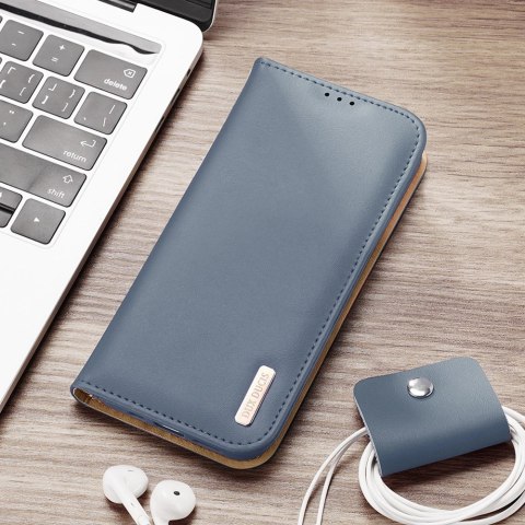 Dux Ducis Hivo skórzane etui z klapką pokrowiec ze skóry naturalnej portfel na karty i dokumenty Samsung Galaxy S22+ (S22 Plus) 