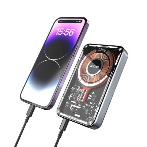 Dudao TGK1 powerbank z ładowarką bezprzewodową MagSafe 20W 10000mAh czarny (TGK1-czarny) Dudao TGK1 powerbank z ładowarką bezprzewodową MagSafe 20W 10000mAh czarny (TGK1-czarny)