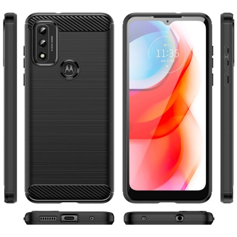 Carbon Case elastyczne etui pokrowiec Motorola Moto G Play 2022 czarny Carbon Case elastyczne etui pokrowiec Motorola Moto G Play 2022 czarny