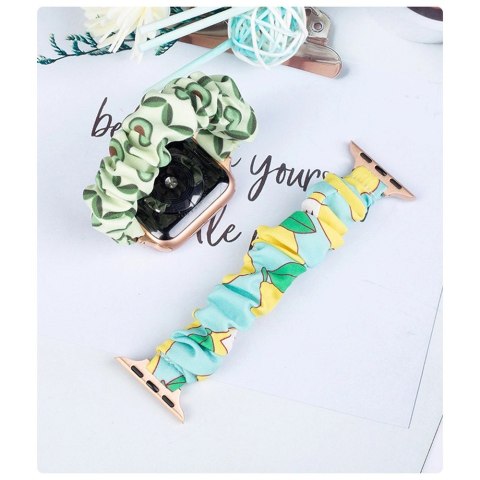 Materiałowa opaska do Apple Watch 38 / 40 / 41 mm pasek bransoleta bransoletka na gumce - ananas Materiałowa opaska do Apple Watch 38 / 40 / 41 mm pasek bransoleta bransoletka na gumce - ananas