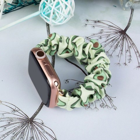 Materiałowa opaska do Apple Watch 42 / 44 / 45 mm pasek bransoleta bransoletka na gumce - awokado Materiałowa opaska do Apple Watch 42 / 44 / 45 mm pasek bransoleta bransoletka na gumce - awokado