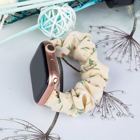 Materiałowa opaska do Apple Watch 42 / 44 / 45 mm pasek bransoleta bransoletka na gumce - żółta Materiałowa opaska do Apple Watch 42 / 44 / 45 mm pasek bransoleta bransoletka na gumce - żółta