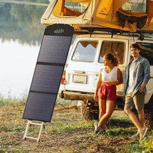 Ładowarka Choetech SC008 solarna składana 120W DC / USB-C / 2x USB-A - czarna Ładowarka Choetech SC008 solarna składana 120W DC / USB-C / 2x USB-A - czarna