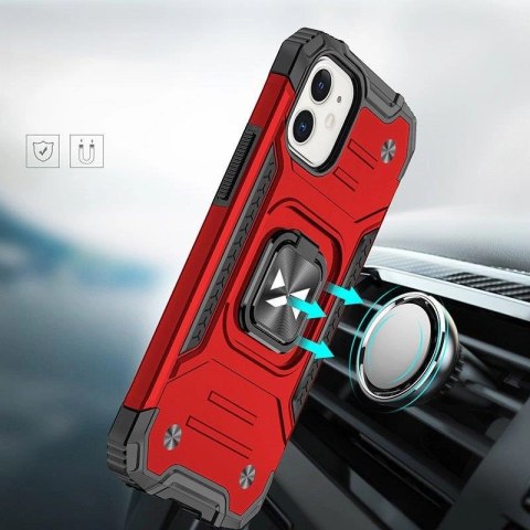 Wozinsky Ring Armor etui iPhone 14 Plus pancerny pokrowiec uchwyt magnetyczny ring czerwone Wozinsky Ring Armor etui iPhone 14 Plus pancerny pokrowiec uchwyt magnetyczny ring czerwone