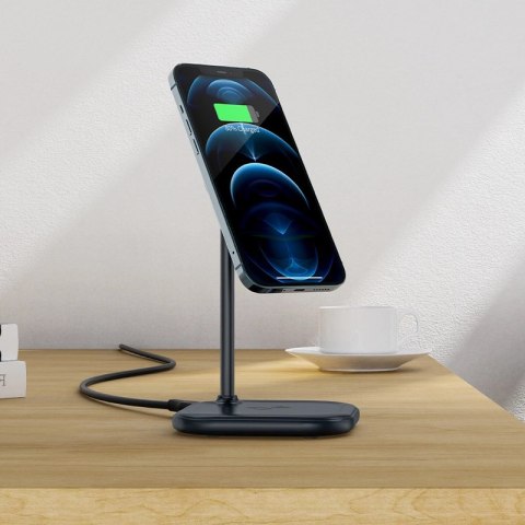 Acefast bezprzewodowa ładowarka Qi 15W do iPhone (z MagSafe) i Apple AirPods stojak podstawka uchwyt magnetyczny szary (E6 grey) Acefast bezprzewodowa ładowarka Qi 15W do iPhone (z MagSafe) i Apple AirPods stojak podstawka uchwyt magnetyczny szary (E6 grey)