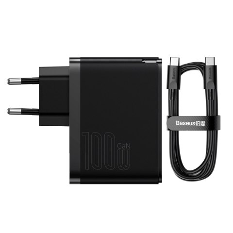 Baseus GaN5 Pro szybka uniwersalna ładowarka sieciowa GaN USB Typ C / USB 100W PD3.0, QC4.0+, AFC czarny (CCGP090201) Baseus GaN5 Pro szybka uniwersalna ładowarka sieciowa GaN USB Typ C / USB 100W PD3.0, QC4.0+, AFC czarny (CCGP090201)