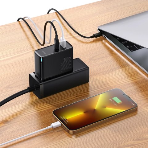 Baseus GaN5 Pro szybka uniwersalna ładowarka sieciowa GaN USB Typ C / USB 100W PD3.0, QC4.0+, AFC czarny (CCGP090201) Baseus GaN5 Pro szybka uniwersalna ładowarka sieciowa GaN USB Typ C / USB 100W PD3.0, QC4.0+, AFC czarny (CCGP090201)