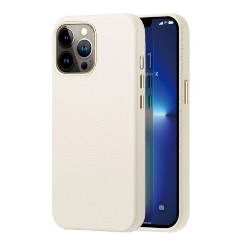 Dux Ducis Roma skórzane etui do iPhone 13 Pro Max elegancki pokrowiec z naturalnej skóry biały Dux Ducis Roma skórzane etui do iPhone 13 Pro Max elegancki pokrowiec z naturalnej skóry biały