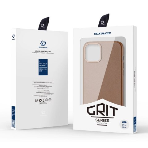 Dux Ducis Grit skórzane etui do iPhone 14 Plus elegancki pokrowiec ze sztucznej skóry (kompatybilne z MagSafe) brązowy