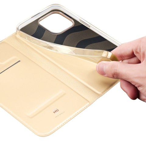 Dux Ducis Skin Pro kabura etui pokrowiec z klapką iPhone 14 Pro złoty