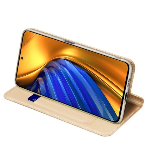 Dux Ducis Skin Pro kabura etui pokrowiec z klapką Xiaomi Poco F4 5G złoty Dux Ducis Skin Pro kabura etui pokrowiec z klapką Xiaomi Poco F4 5G złoty