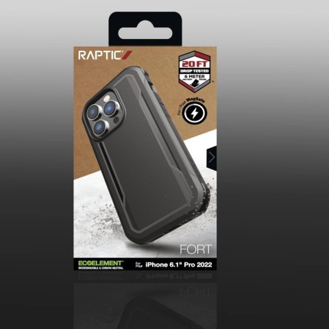 Raptic X-Doria Fort Case etui iPhone 14 Pro z MagSafe pancerny pokrowiec czarny Raptic X-Doria Fort Case etui iPhone 14 Pro z MagSafe pancerny pokrowiec czarny