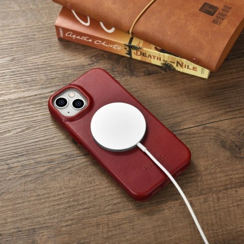 ICarer CE Oil Wax Premium Leather Folio Case skórzane etui iPhone 14 Plus z klapką magnetyczne MagSafe czerwony (AKI14220707-RD) ICarer CE Oil Wax Premium Leather Folio Case skórzane etui iPhone 14 Plus z klapką magnetyczne MagSafe czerwony (AKI14220707-RD)