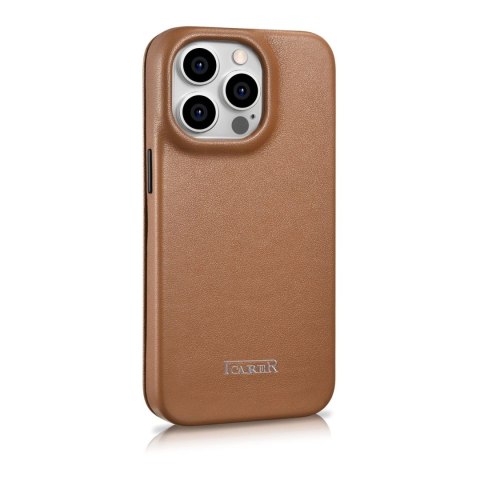 ICarer CE Premium Leather Folio Case skórzane etui iPhone 14 Pro z klapką magnetyczne MagSafe brązowy (WMI14220714-BN) ICarer CE Premium Leather Folio Case skórzane etui iPhone 14 Pro z klapką magnetyczne MagSafe brązowy (WMI14220714-BN)