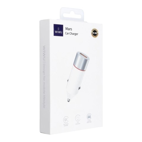 WiWU - Ładowarka samochodowa Mars Series Wi-QC020 22.5W QC 1xUSB A - biała WiWU - Ładowarka samochodowa Mars Series Wi-QC020 22.5W QC 1xUSB A - biała