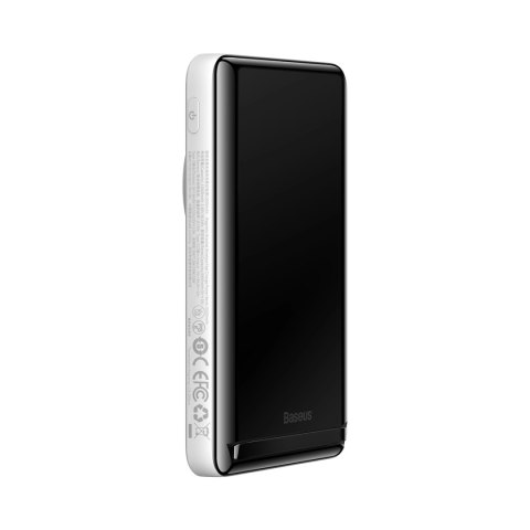 Baseus Magnetic Bracket powerbank z bezprzewodowym ładowaniem MagSafe 10000mAh 20W Overseas Edition biały (PPCX000202) + kabel U Baseus Magnetic Bracket powerbank z bezprzewodowym ładowaniem MagSafe 10000mAh 20W Overseas Edition biały (PPCX000202) + kabel U