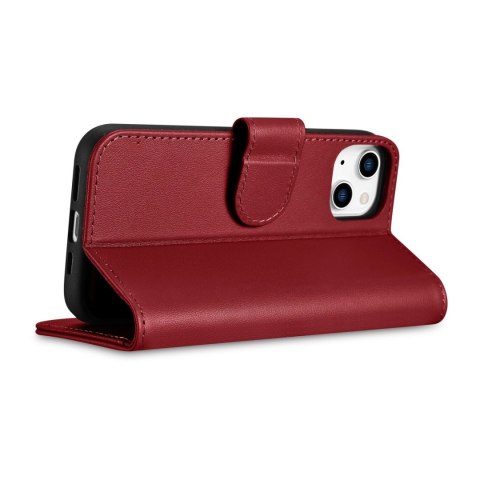 ICarer Wallet Case 2in1 etui iPhone 14 Plus skórzany pokrowiec z klapką Anti-RFID czerwony (WMI14220727-RD) ICarer Wallet Case 2in1 etui iPhone 14 Plus skórzany pokrowiec z klapką Anti-RFID czerwony (WMI14220727-RD)