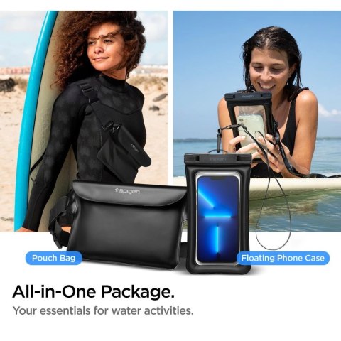Torba Spigen Aqua Shield A621 wodoodporna biodrowa + etui unoszące się na wodzie - czarne Torba Spigen Aqua Shield A621 wodoodporna biodrowa + etui unoszące się na wodzie - czarne