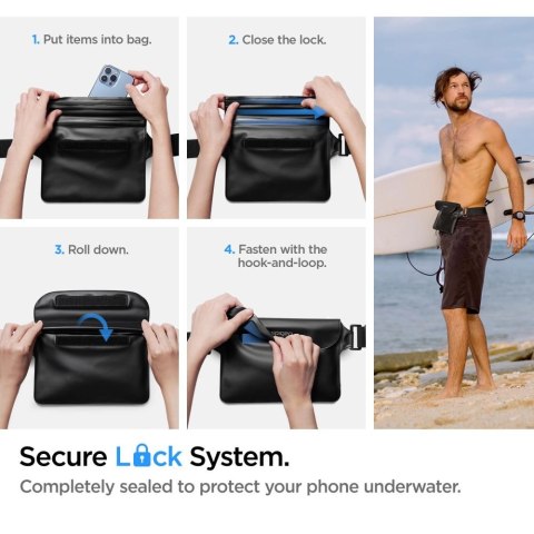 Torba Spigen Aqua Shield A621 wodoodporna biodrowa + etui unoszące się na wodzie - czarne Torba Spigen Aqua Shield A621 wodoodporna biodrowa + etui unoszące się na wodzie - czarne