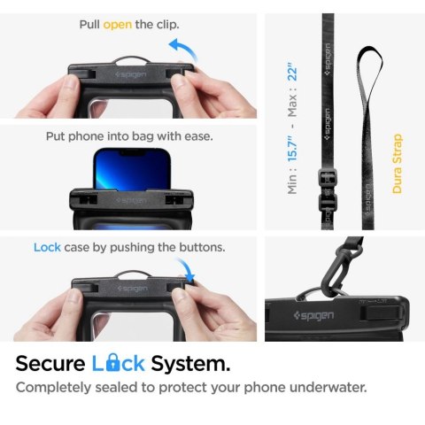 Torba Spigen Aqua Shield A621 wodoodporna biodrowa + etui unoszące się na wodzie - czarne Torba Spigen Aqua Shield A621 wodoodporna biodrowa + etui unoszące się na wodzie - czarne