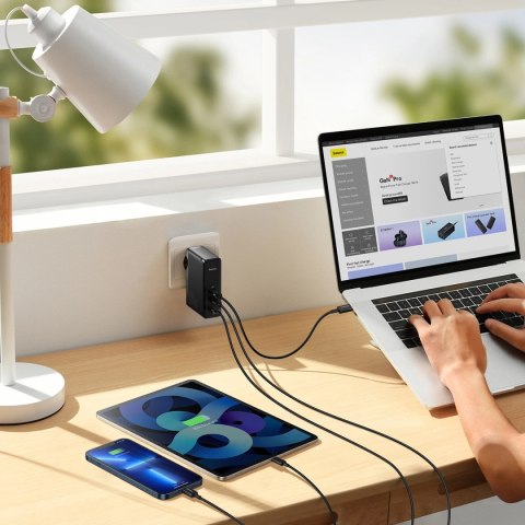 Baseus GaN5 Pro szybka ładowarka 2xUSB-C+USB 140W EU czarna (CCGP100201) Baseus GaN5 Pro szybka ładowarka 2xUSB-C+USB 140W EU czarna (CCGP100201)