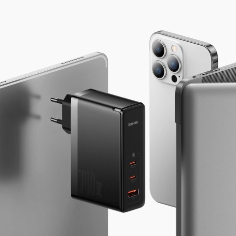 Baseus GaN5 Pro szybka ładowarka 2xUSB-C+USB 140W EU czarna (CCGP100201) Baseus GaN5 Pro szybka ładowarka 2xUSB-C+USB 140W EU czarna (CCGP100201)