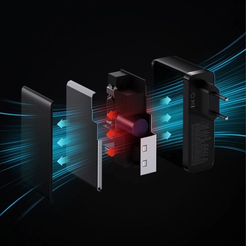 Baseus GaN5 Pro szybka ładowarka 2xUSB-C+USB 140W EU czarna (CCGP100201) Baseus GaN5 Pro szybka ładowarka 2xUSB-C+USB 140W EU czarna (CCGP100201)
