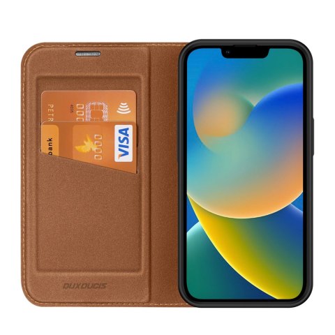 Dux Ducis Skin X2 etui do iPhone 14 Plus pokrowiec z magnetyczną klapką brązowy Dux Ducis Skin X2 etui do iPhone 14 Plus pokrowiec z magnetyczną klapką brązowy