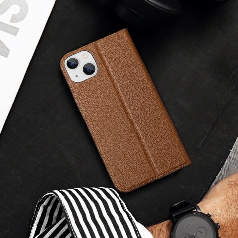Dux Ducis Skin X2 etui do iPhone 14 Plus pokrowiec z magnetyczną klapką brązowy Dux Ducis Skin X2 etui do iPhone 14 Plus pokrowiec z magnetyczną klapką brązowy