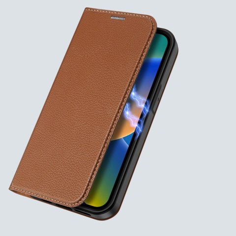 Dux Ducis Skin X2 etui do iPhone 14 Plus pokrowiec z magnetyczną klapką brązowy Dux Ducis Skin X2 etui do iPhone 14 Plus pokrowiec z magnetyczną klapką brązowy