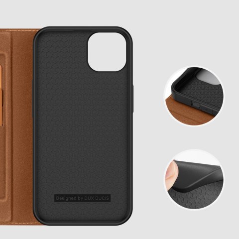 Dux Ducis Skin X2 etui do iPhone 14 Plus pokrowiec z magnetyczną klapką brązowy Dux Ducis Skin X2 etui do iPhone 14 Plus pokrowiec z magnetyczną klapką brązowy