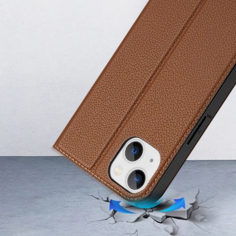 Dux Ducis Skin X2 etui do iPhone 14 Plus pokrowiec z magnetyczną klapką brązowy Dux Ducis Skin X2 etui do iPhone 14 Plus pokrowiec z magnetyczną klapką brązowy