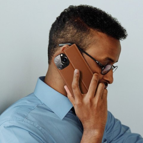 Dux Ducis Skin X2 etui do iPhone 14 Pro Max pokrowiec z magnetyczną klapką brązowy Dux Ducis Skin X2 etui do iPhone 14 Pro Max pokrowiec z magnetyczną klapką brązowy
