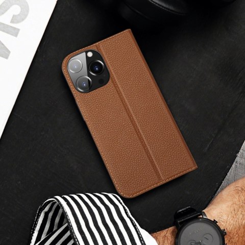Dux Ducis Skin X2 etui do iPhone 14 Pro Max pokrowiec z magnetyczną klapką brązowy Dux Ducis Skin X2 etui do iPhone 14 Pro Max pokrowiec z magnetyczną klapką brązowy