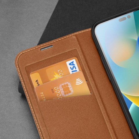 Dux Ducis Skin X2 etui do iPhone 14 Pro Max pokrowiec z magnetyczną klapką brązowy Dux Ducis Skin X2 etui do iPhone 14 Pro Max pokrowiec z magnetyczną klapką brązowy