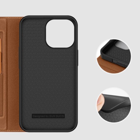 Dux Ducis Skin X2 etui do iPhone 14 Pro Max pokrowiec z magnetyczną klapką brązowy Dux Ducis Skin X2 etui do iPhone 14 Pro Max pokrowiec z magnetyczną klapką brązowy