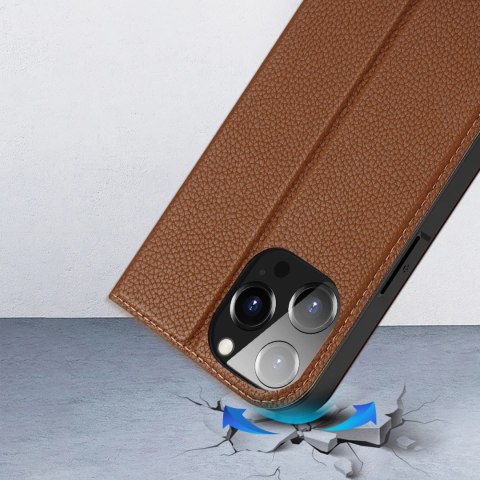 Dux Ducis Skin X2 etui do iPhone 14 Pro Max pokrowiec z magnetyczną klapką brązowy Dux Ducis Skin X2 etui do iPhone 14 Pro Max pokrowiec z magnetyczną klapką brązowy