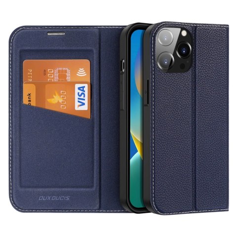 Dux Ducis Skin X2 etui do iPhone 14 Pro Max pokrowiec z magnetyczną klapką niebieski Dux Ducis Skin X2 etui do iPhone 14 Pro Max pokrowiec z magnetyczną klapką niebieski