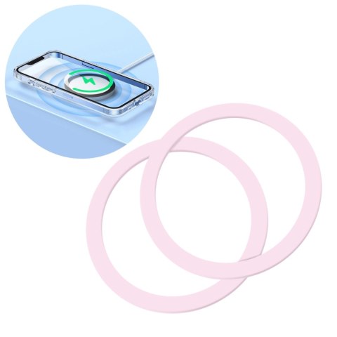 Joyroom zestaw metalowych pierścieni magnetycznych do smartfona 2 szt. różowy (JR-Mag-M3) Joyroom zestaw metalowych pierścieni magnetycznych do smartfona 2 szt. różowy (JR-Mag-M3)