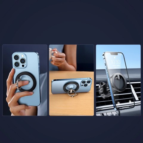 Joyroom zestaw wielofunkcyjny magnetyczny uchwyt samochodowy ring podstawka do telefonu czarny (JR-ZS294) Joyroom zestaw wielofunkcyjny magnetyczny uchwyt samochodowy ring podstawka do telefonu czarny (JR-ZS294)