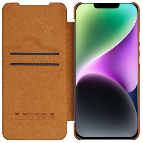 Nillkin Qin Leather Pro Case etui iPhone 14 Plus osłona na aparat kabura pokrowiec obudowa z klapką brązowy Nillkin Qin Leather Pro Case etui iPhone 14 Plus osłona na aparat kabura pokrowiec obudowa z klapką brązowy