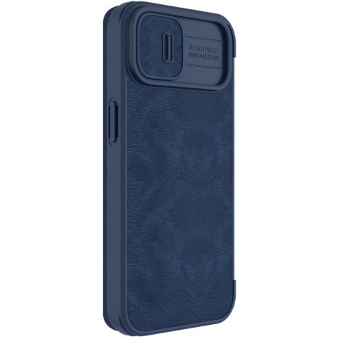 Nillkin Qin Leather Pro Case etui iPhone 14 Plus osłona na aparat kabura pokrowiec obudowa z klapką niebieski Nillkin Qin Leather Pro Case etui iPhone 14 Plus osłona na aparat kabura pokrowiec obudowa z klapką niebieski